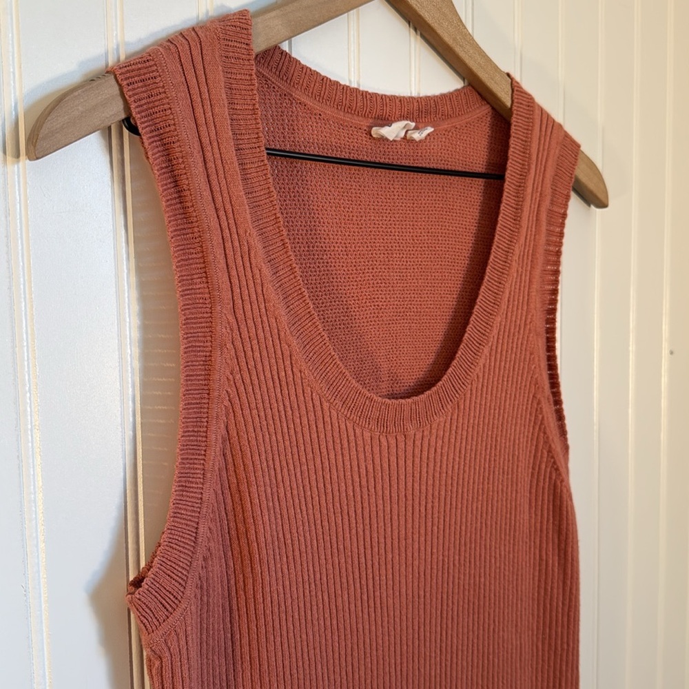 Gap Women’s Pink Ribbed Midi Cotton Blend Dress - Picture 3 of 10